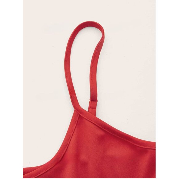 Flare Hem Cami Dress Red - Picture 5 of 10